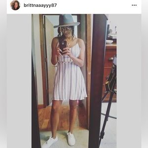 Blue/White Striped Skater Dress